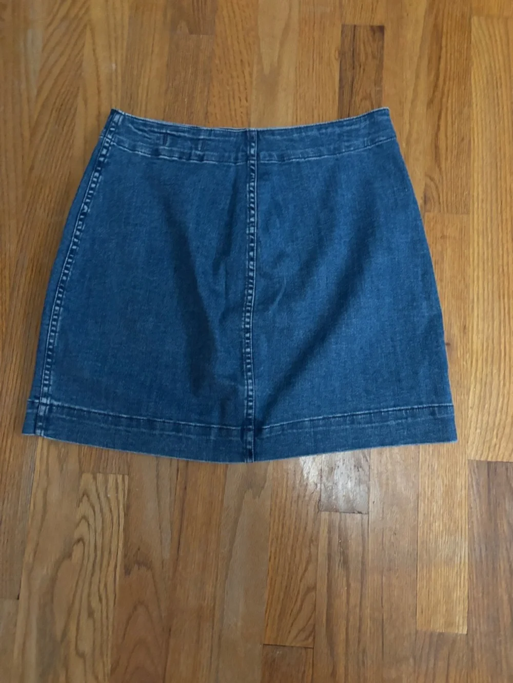 Madewell Dark Blue Button-Front Denim Mini Skirt - Picture 2 of 4